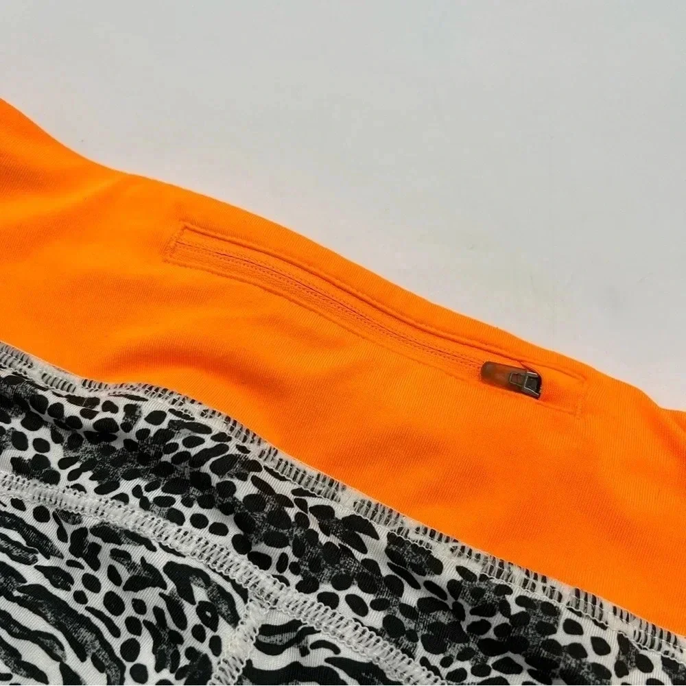 NIKE Women’s M Racer Leopard Print Running‎ Crop Leggings zipper pocket Dri-fit